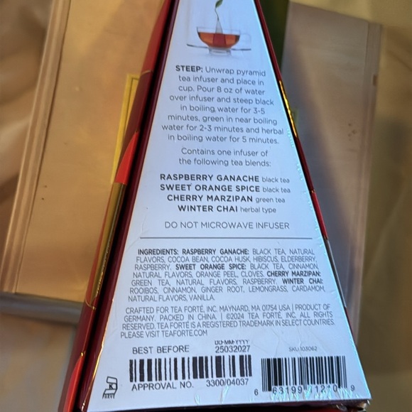 Tea Forté Gift Set NIB NWT/ Bone white covered porcelain cup & Warming Joy tea - Picture 5 of 8